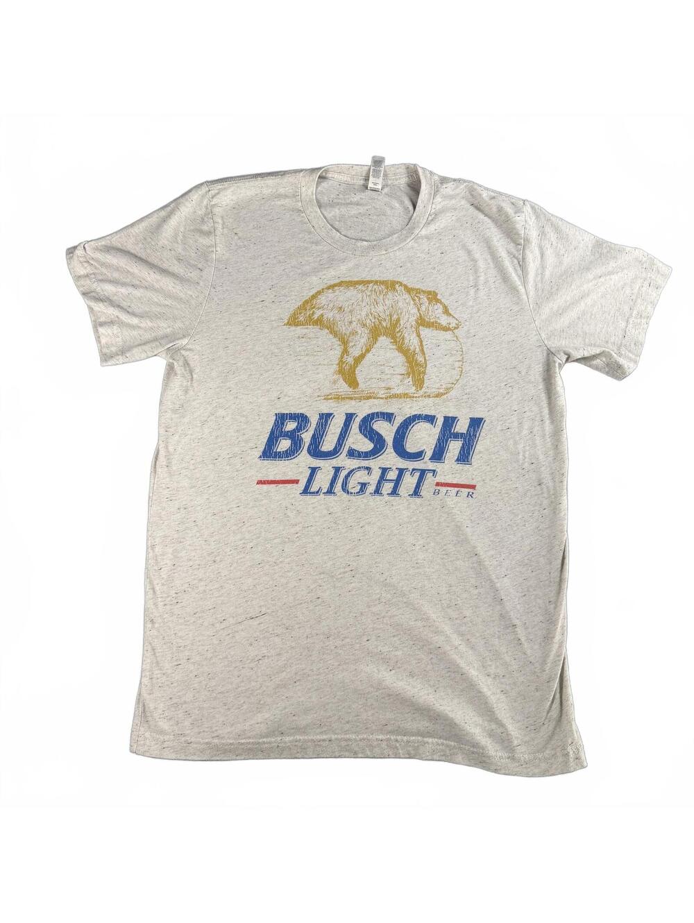 Bella Canvas Busch Light Graphic Tee Medium Cream Speckled Country Beer Shirt